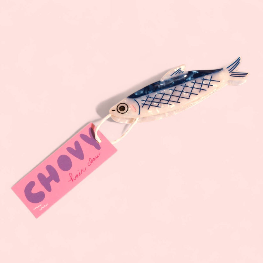 Fish-shaped anchovy hair clip 