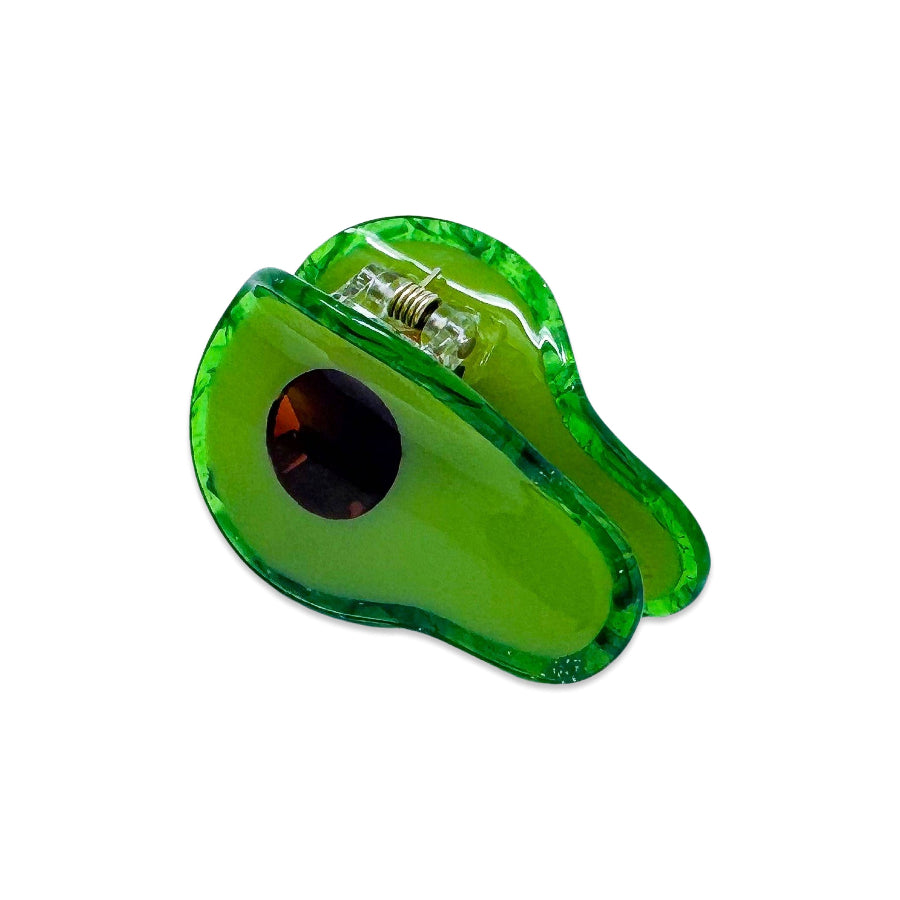 Green avocado shaped hair clip 
