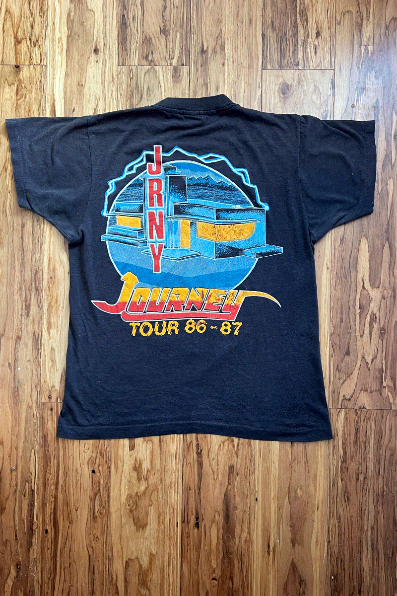 JOURNEY / RAISED ON RADIO ビンテージロックTシャツ Vintage 1986 Journey Raised On Radio Tour T-Shirt Size M/L