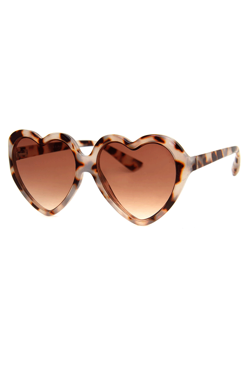Tortoise shell heart shaped sunglasses sales