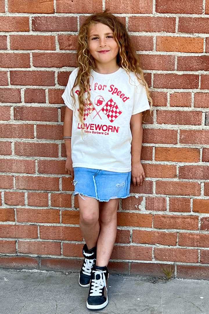 Youth Speed Tee Natural/Red